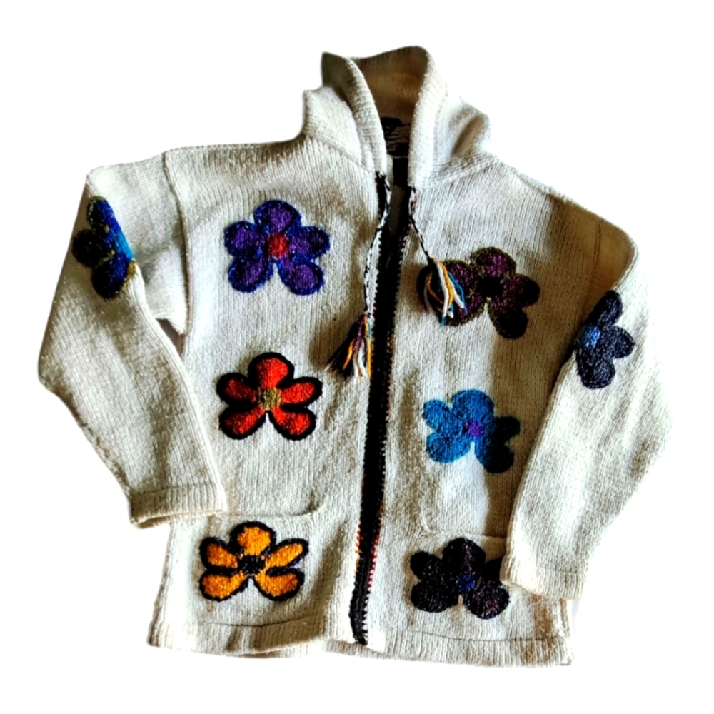 Vintage Wool Floral Knit Sweater
